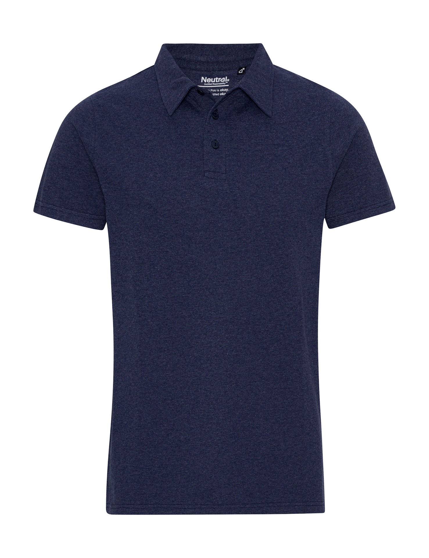 [PR/01014] RECYCLED COTTON POLO (Navy Melange 07, L)