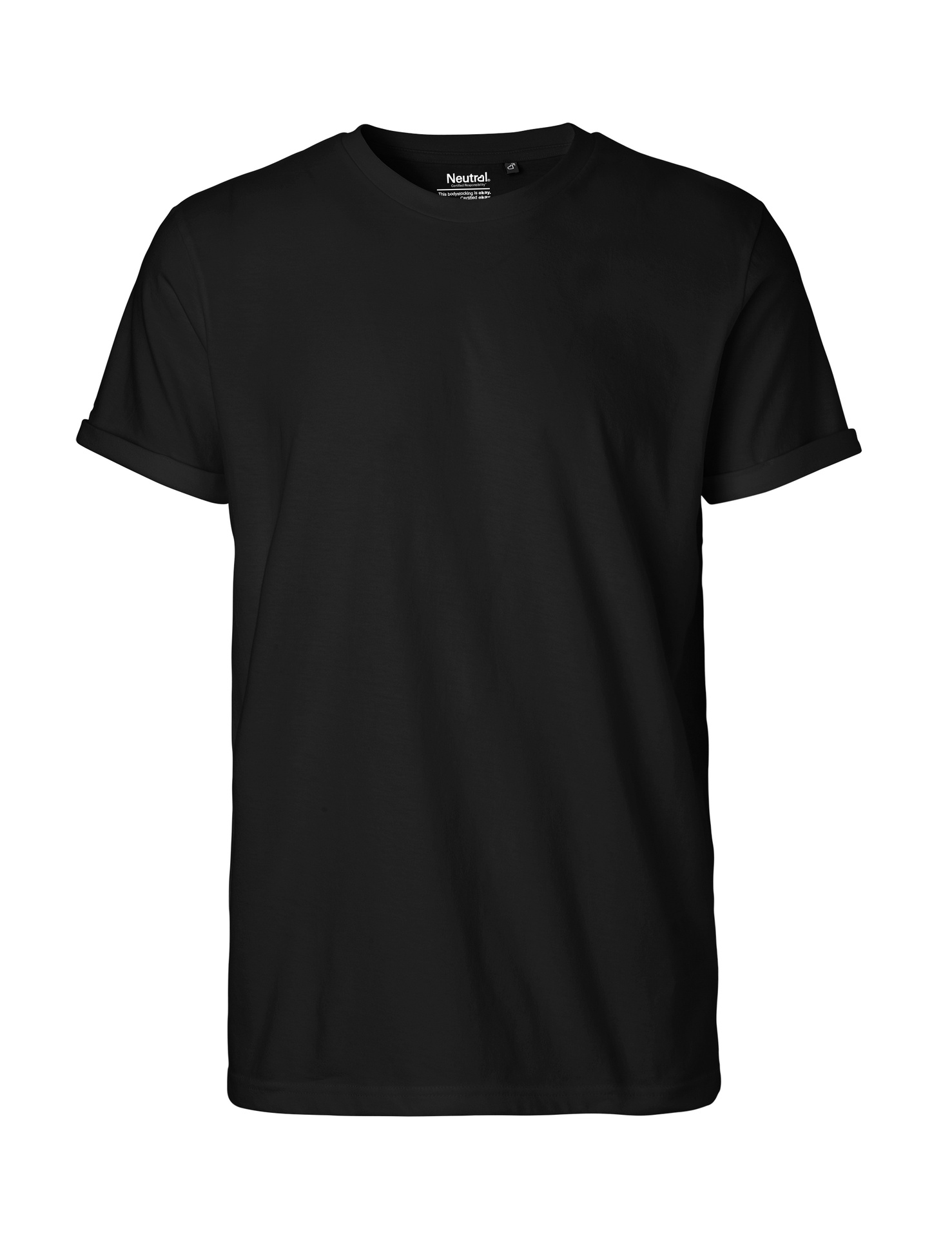 [PR/01934] Mens Roll Up Sleeve T-Shirt (Black 03, S)