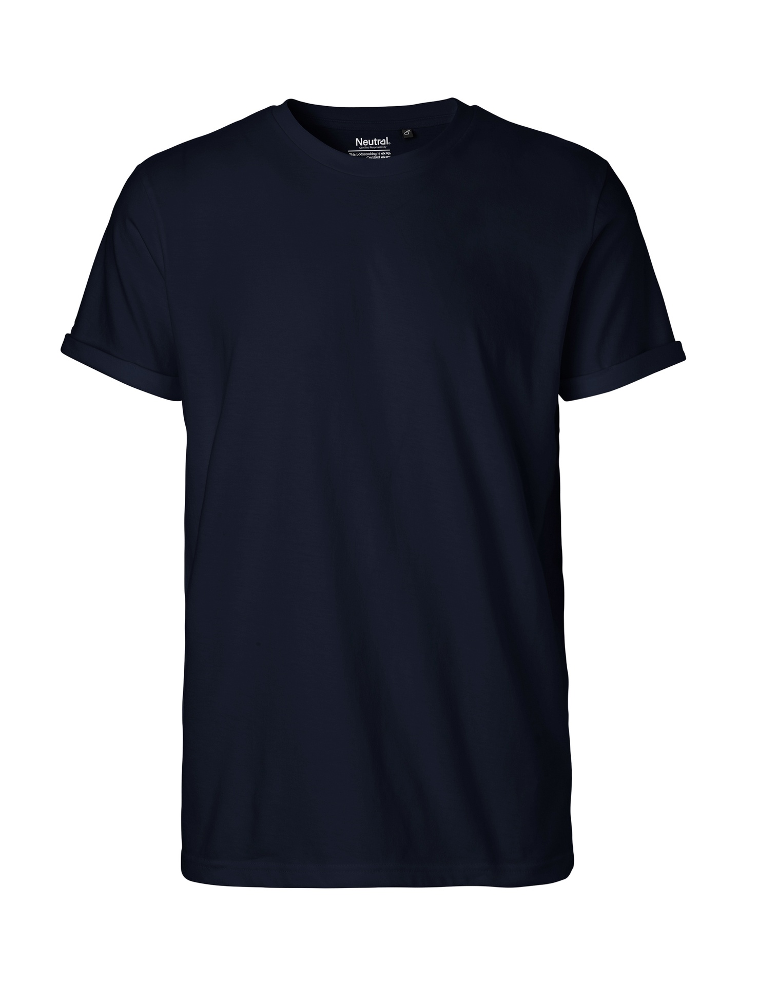 [PR/01945] Mens Roll Up Sleeve T-Shirt (Navy 04, 3XL)