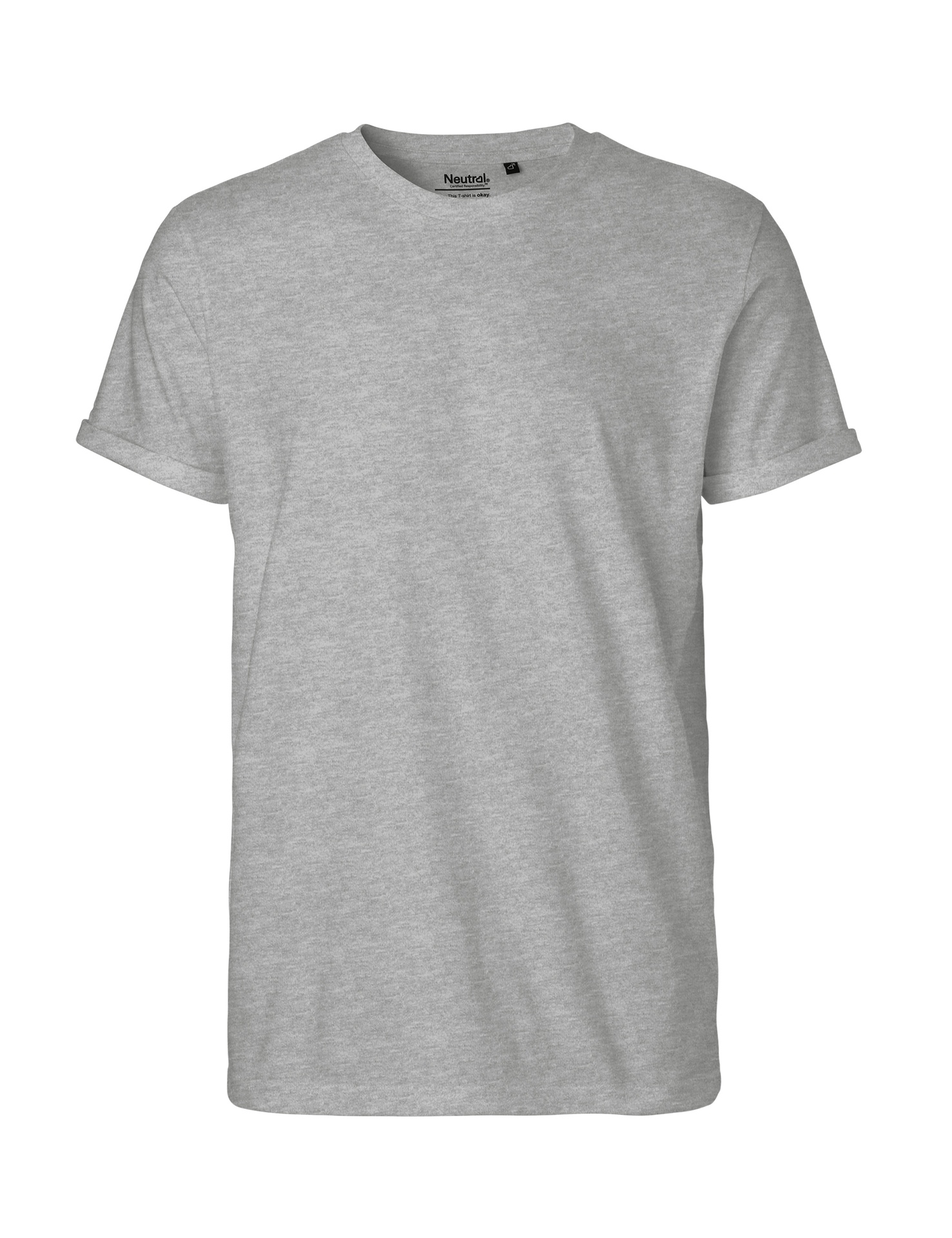 [PR/01964] Mens Roll Up Sleeve T-Shirt (Sport Grey 21, S)
