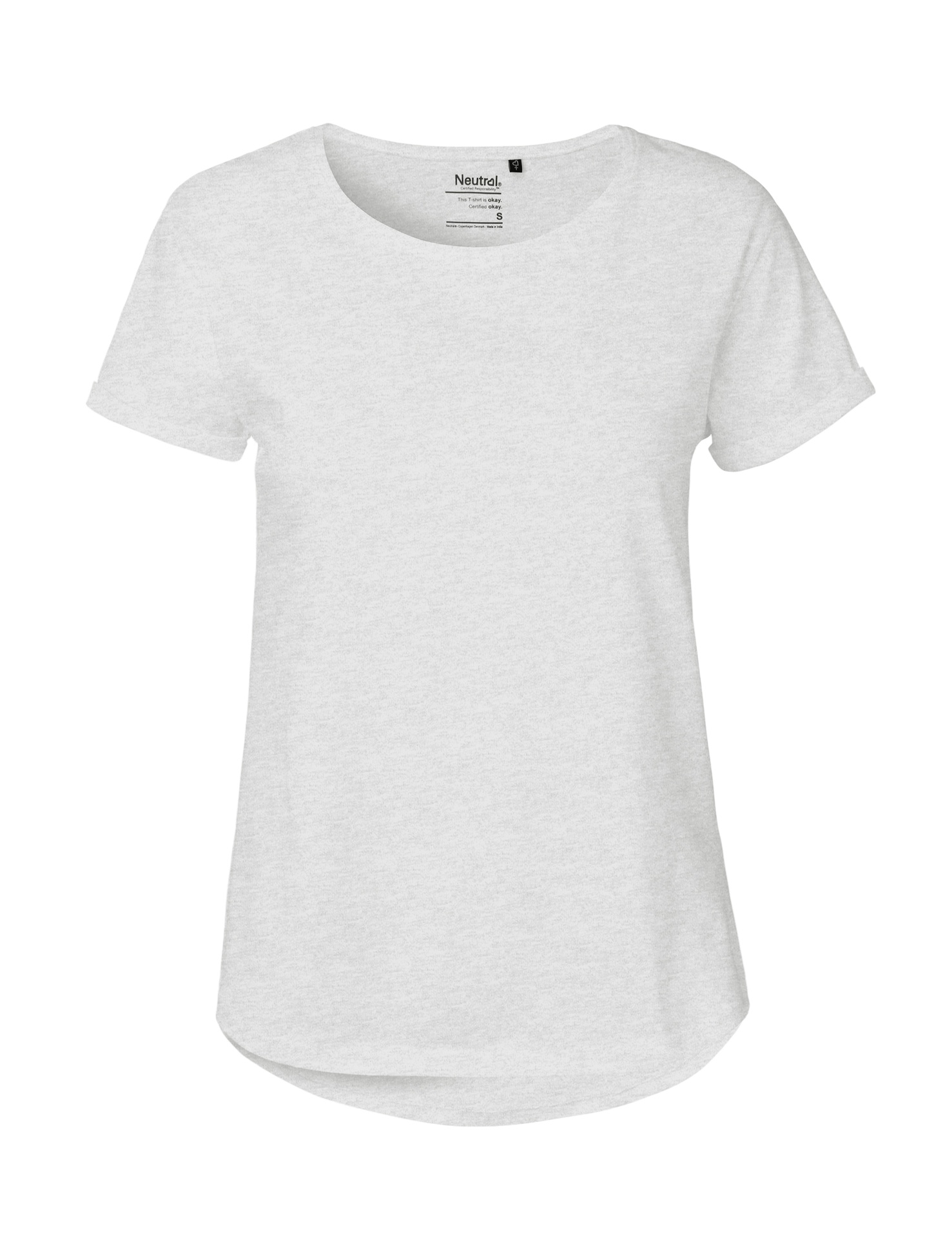 [PR/04207] Ladies Roll Up Sleeve T-Shirt (Ash Grey 22, XS)