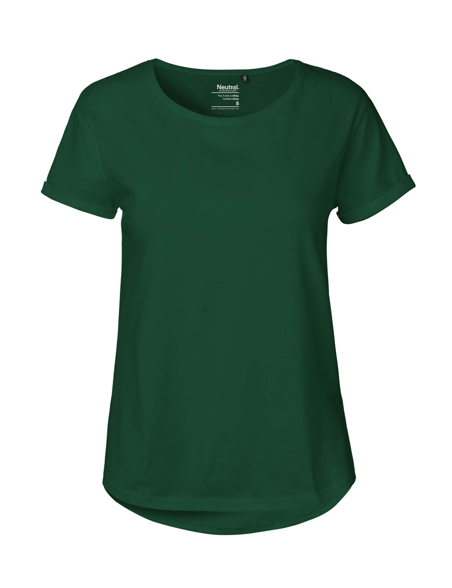 [PR/04213] Ladies Roll Up Sleeve T-Shirt (Bottle Green 33, XS)