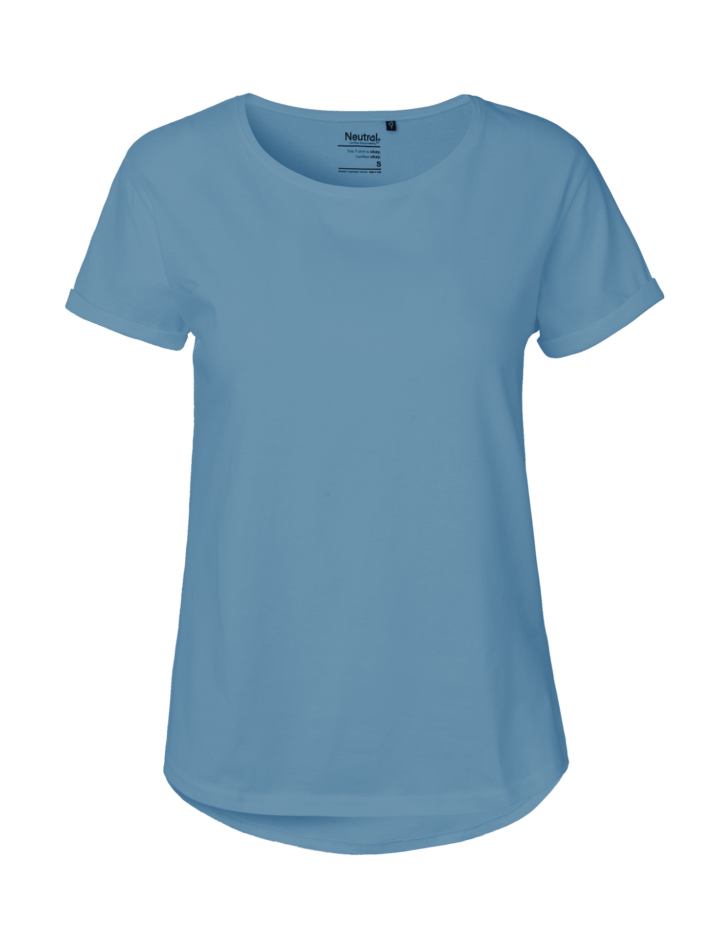 [PR/04219] Ladies Roll Up Sleeve T-Shirt (Dusty Indigo 41, XS)