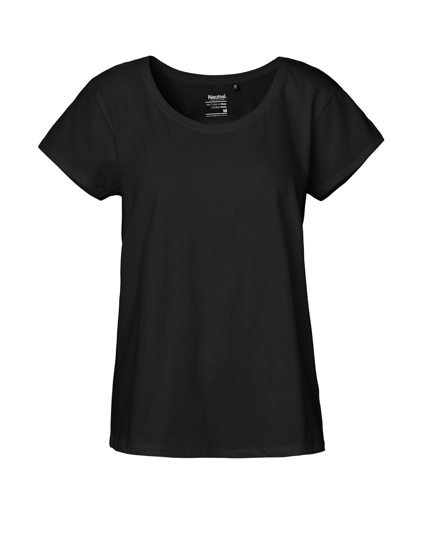 [PR/04423] Ladies Loose Fit T-Shirt (Black 03, XS)