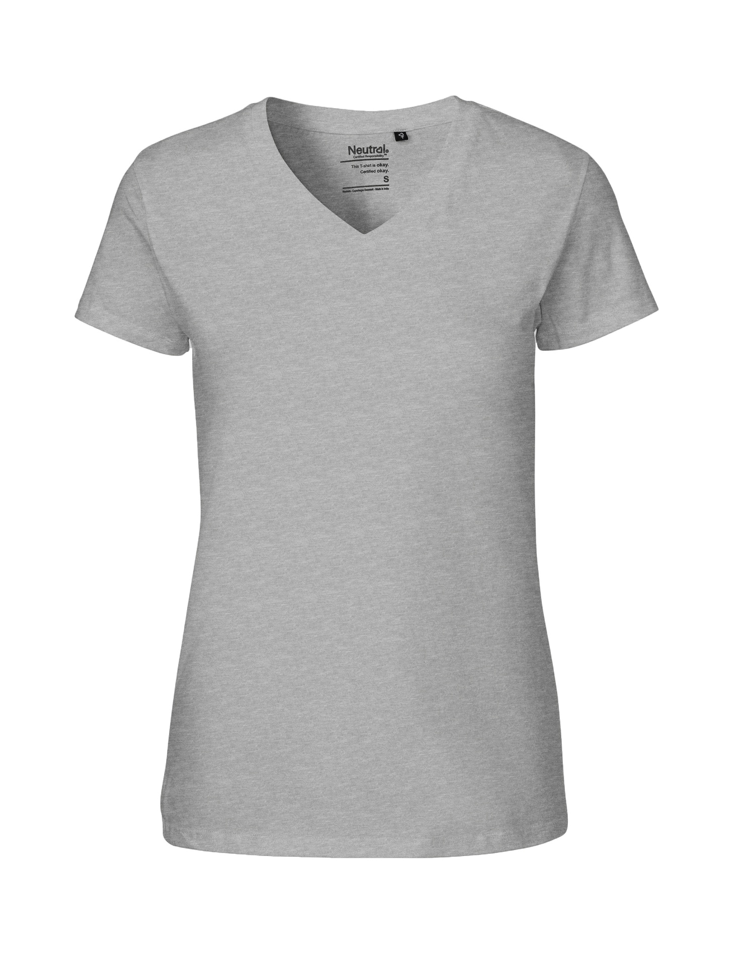 [PR/04513] Ladies V-Neck T-Shirt (Sport Grey 21, XS)