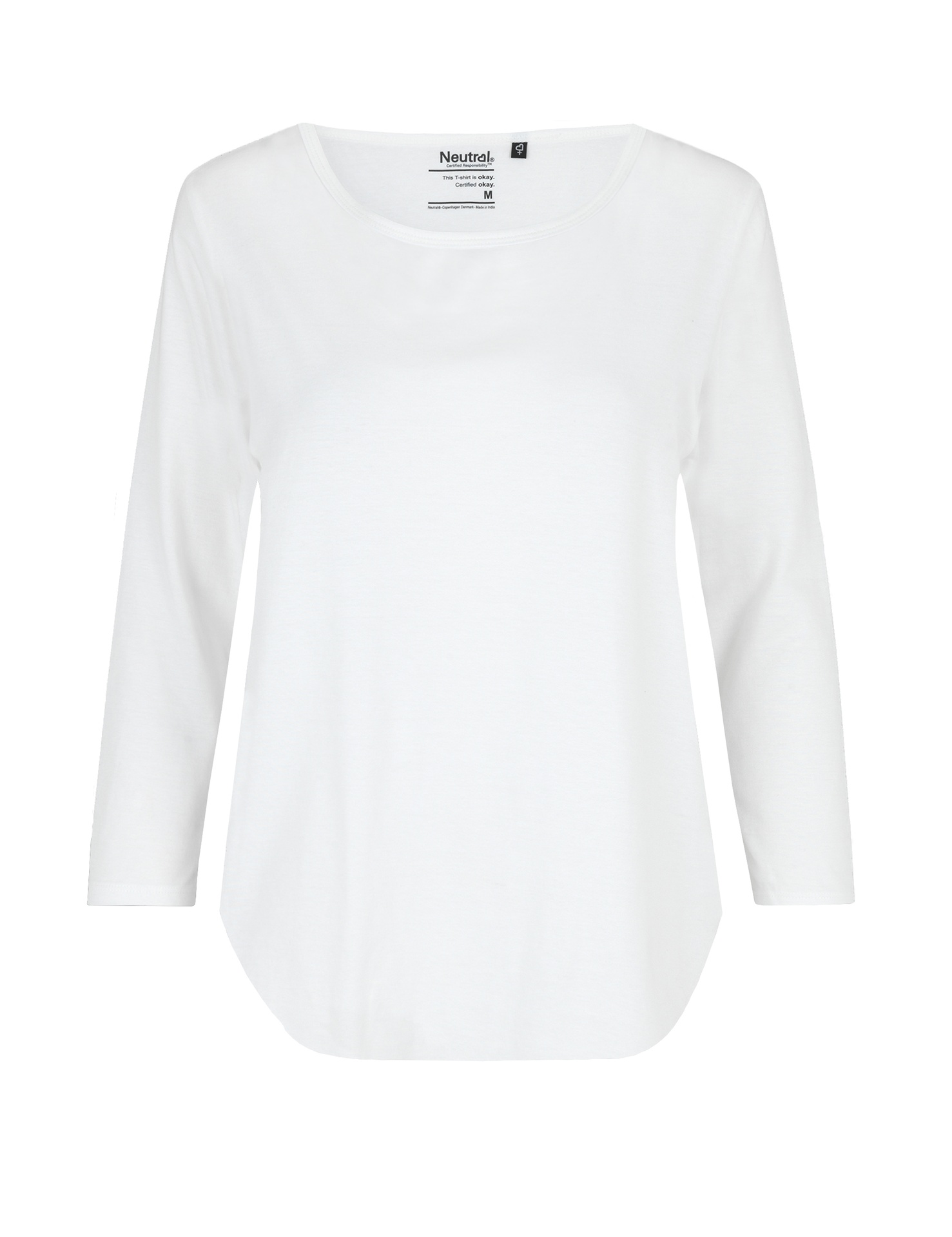 [PR/04521] Ladies Three Quarter Sleeve T-Shirt (White 01, M)