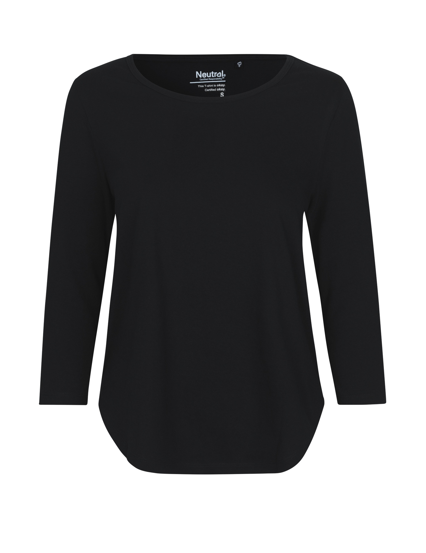 [PR/04526] Ladies Three Quarter Sleeve T-Shirt (Black 03, S)