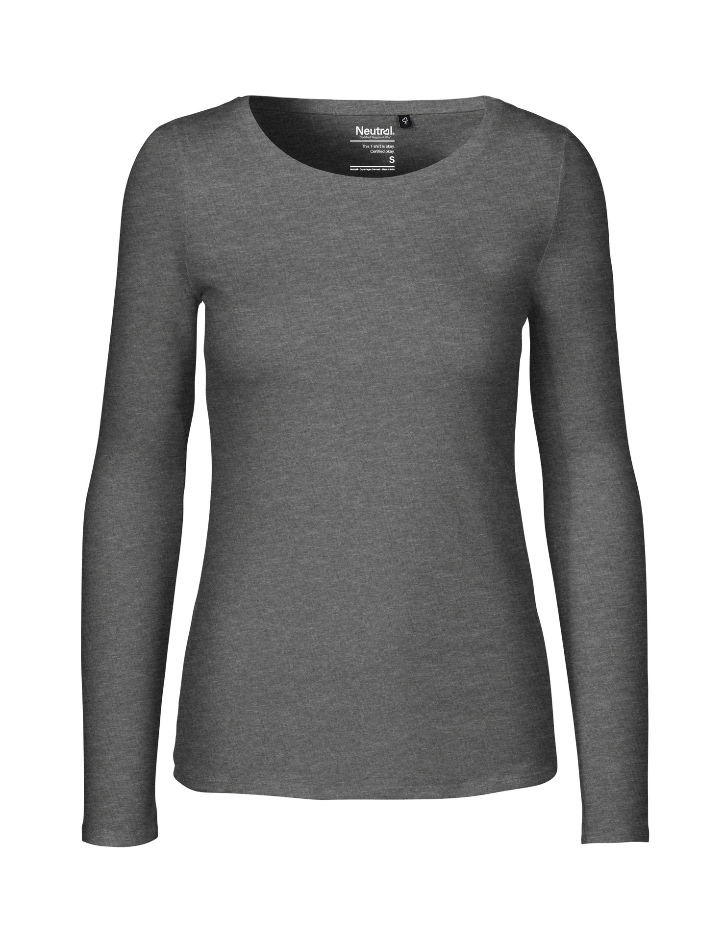 [PR/04671] Ladies Long Sleeve T-Shirt (Dark Heather 08, M)