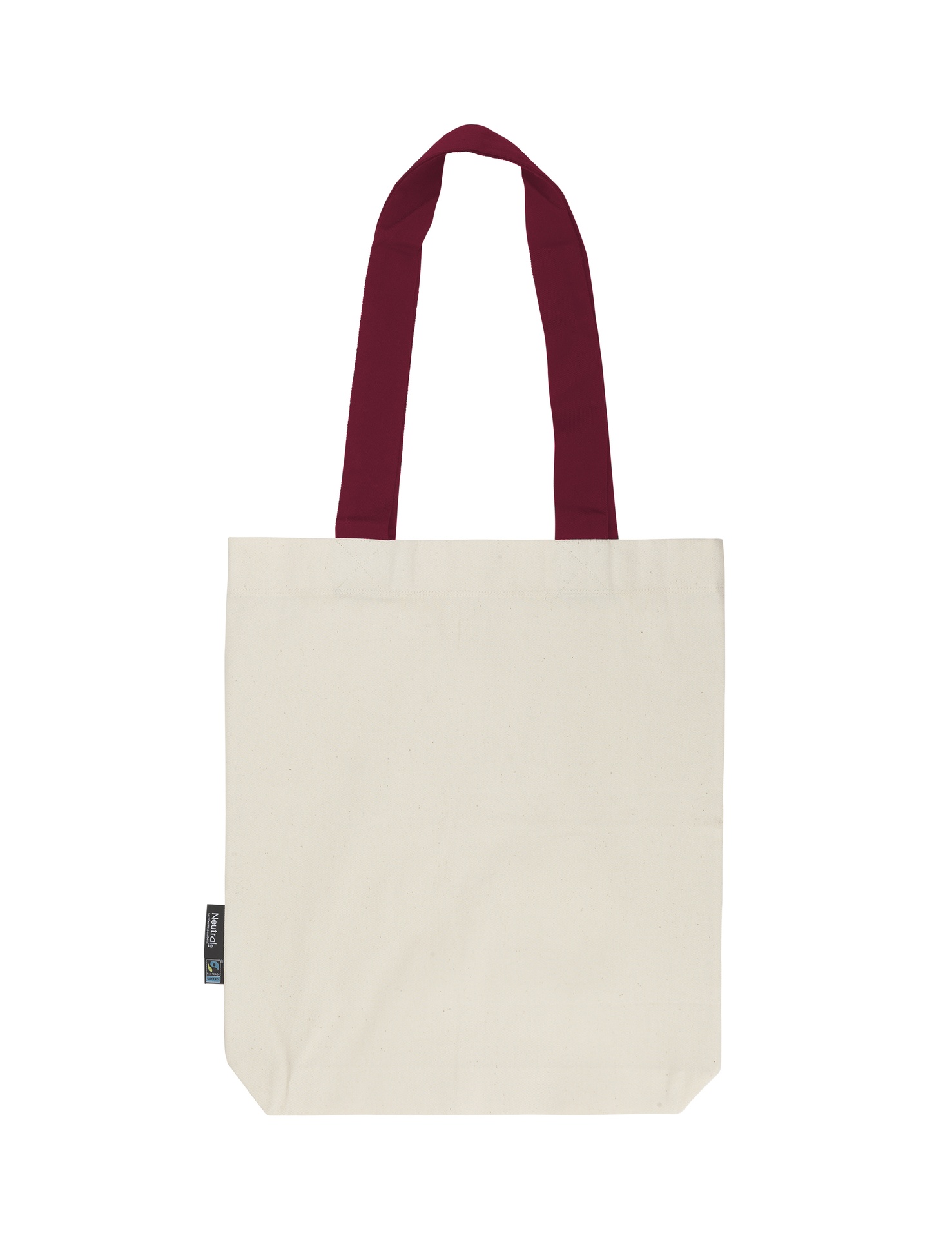 [PR/05778] Twill Bag With Contrast Handles (Nature/Bordeaux 26)