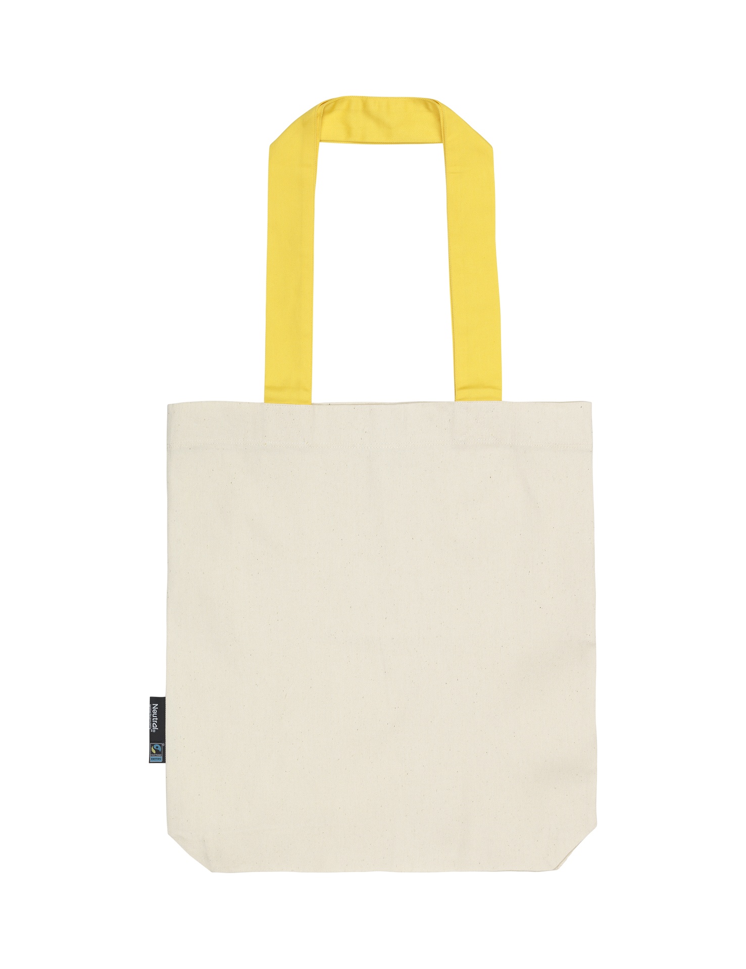 [PR/05780] Twill Bag With Contrast Handles (Nature/Yellow 98)