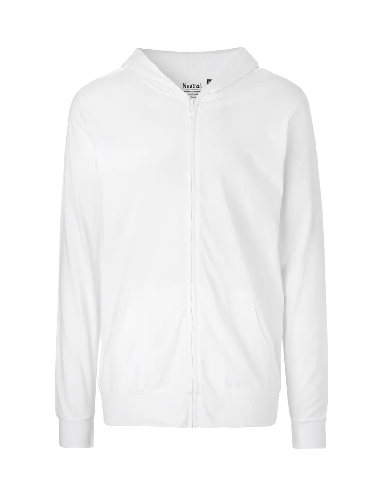 [PR/06140] Unisex Jersey Zip Hoodie (White 01, XS)