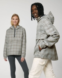 The unisex tweed check over the head jacket