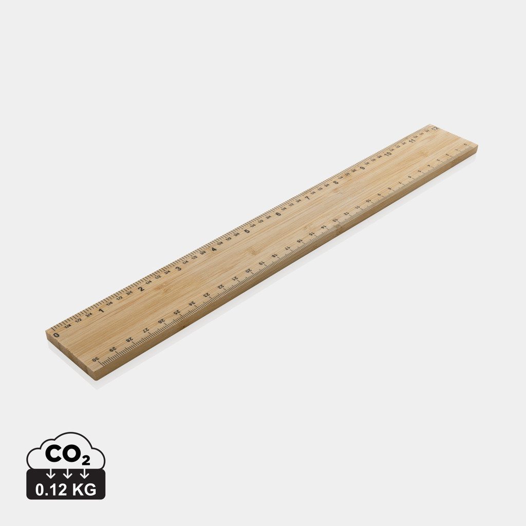 [P165.509] Timberson extra thick 30cm double sided bamboo ruler