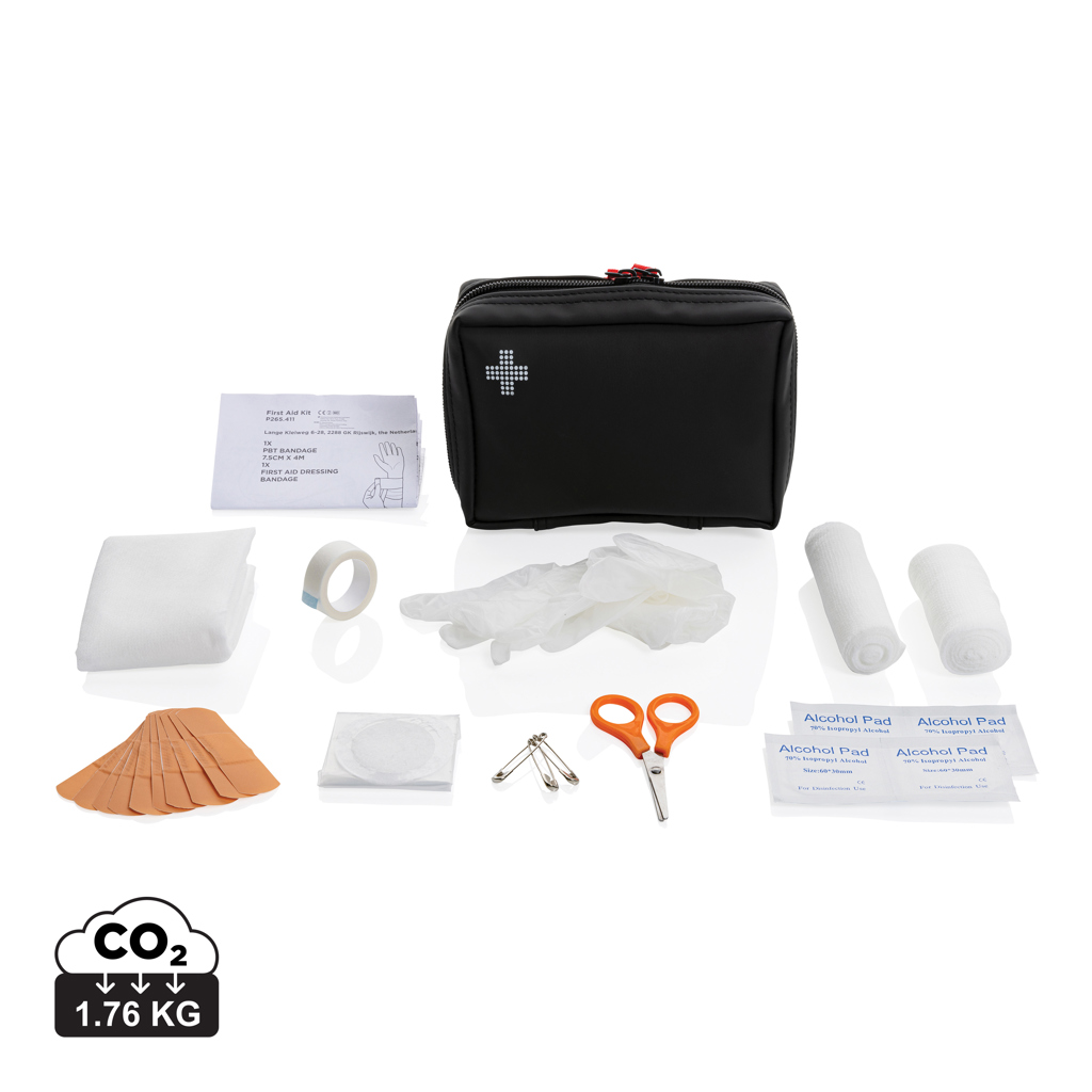 [P265.411] RCS recycled nubuck PU pouch  first aid set