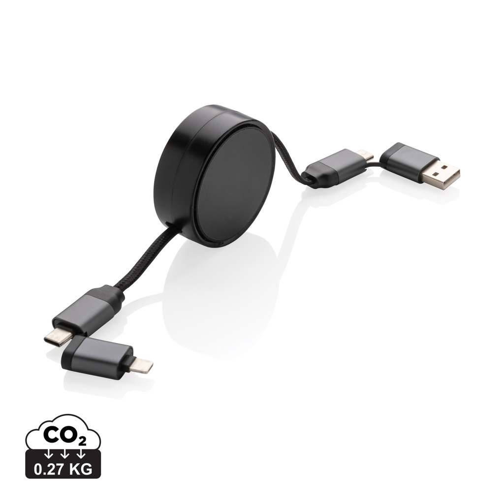 [P302.752] Terra RCS recycled aluminium retractable 6 in 1 60W cable