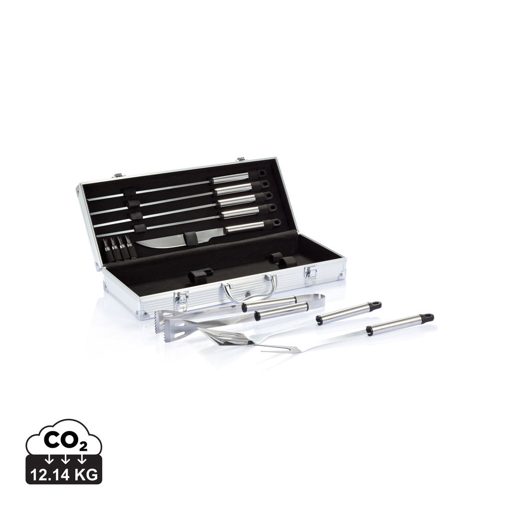 [P422.182] 12 pcs barbecue set in aluminium box