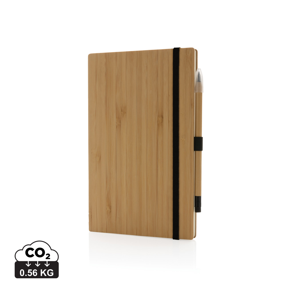 [P774.469] Bamboo notebook and infinity pencil set